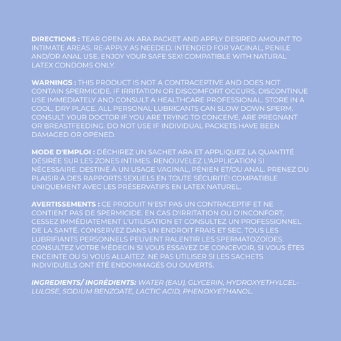 ARA Personals LITE Ingredients