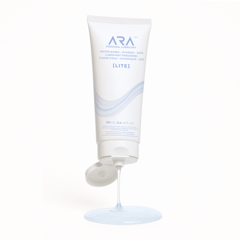 ARA Personal Lubricant Full-Size Tube of LITE Formula showing consistency of lubricant